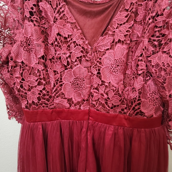 IBTOM CASTLE Women's Floral Lace Tulle Half Sleeve size 16 - Picture 13 of 16